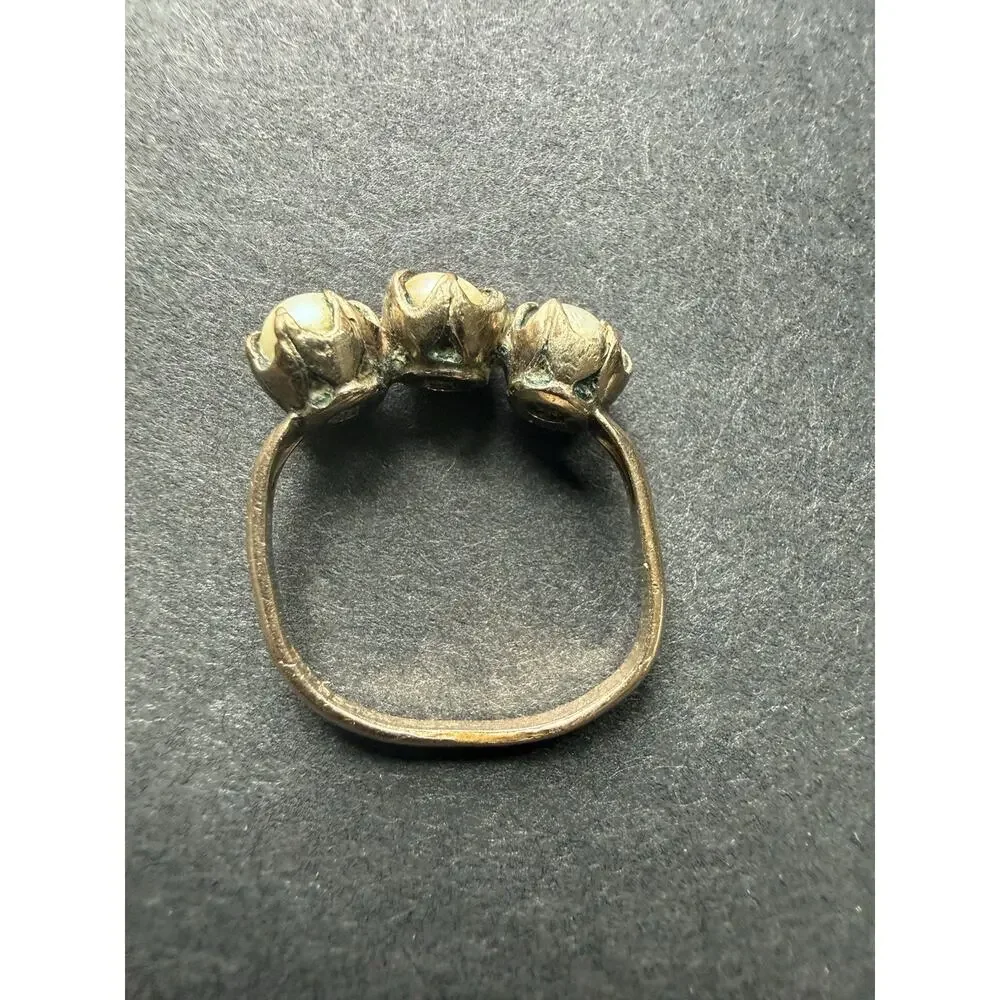 Vintage Pearl 14kt 1/30 Gold Plated Ring Cocktail Classic Minimalist Size 5.5